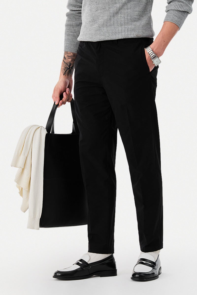 SNITCH Regular Fit Black Trousers - Image 1